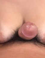Meguru Kosaka Asian teases dick with hot tits and sucks it well