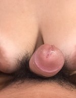 Meguru Kosaka Asian teases dick with hot tits and sucks it well