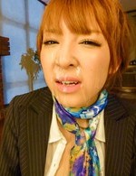 Hikaru Shiina Asian in office outfit has cum on mouth from dicks